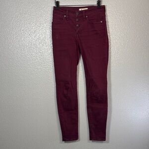 Madewell High Rise Burgundy Jeans